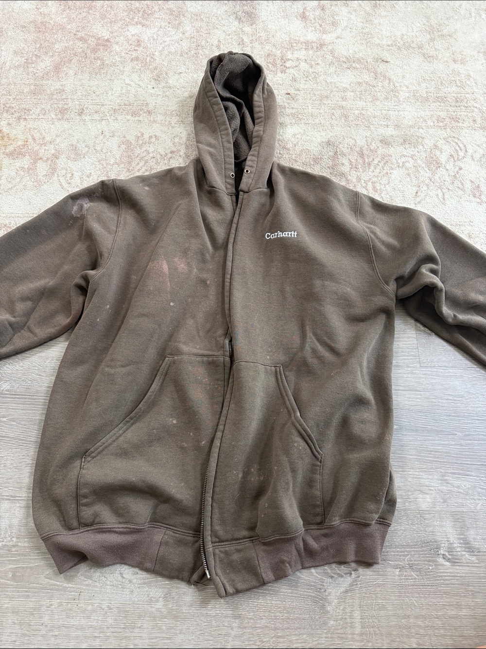 Carhartt Brown Full-Zip Hooded Jacket